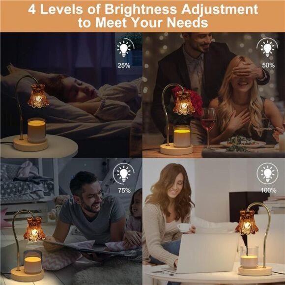 Candle Warmer Lamp, Dimmable Candle Warmer Lantern with Timer - Picture 5 of 7